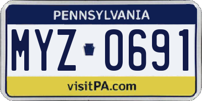 PA license plate MYZ0691