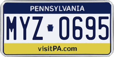PA license plate MYZ0695