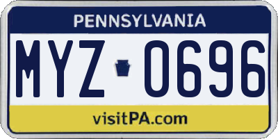 PA license plate MYZ0696