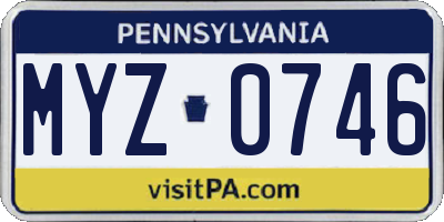 PA license plate MYZ0746