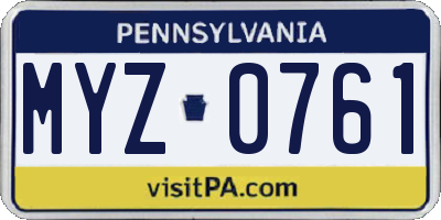 PA license plate MYZ0761