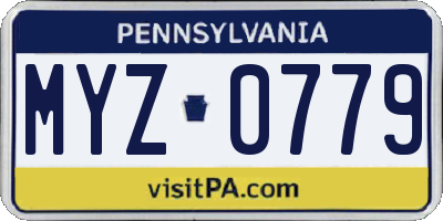PA license plate MYZ0779