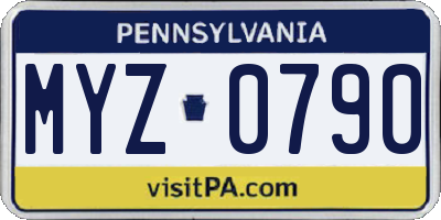 PA license plate MYZ0790