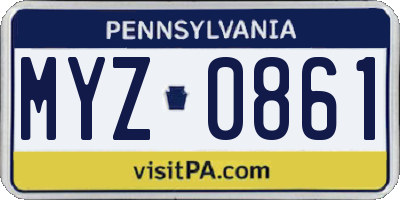 PA license plate MYZ0861