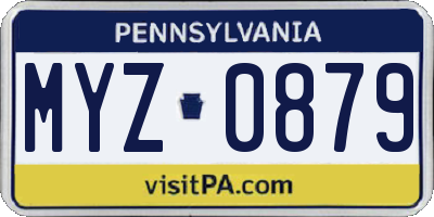 PA license plate MYZ0879