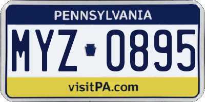 PA license plate MYZ0895