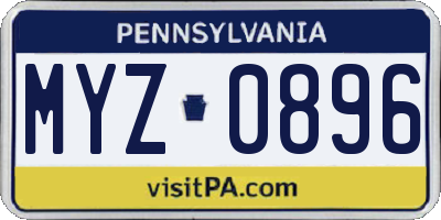 PA license plate MYZ0896