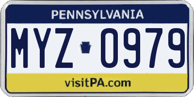 PA license plate MYZ0979