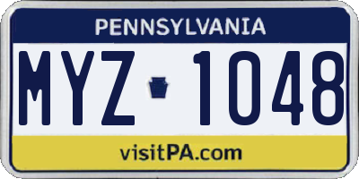 PA license plate MYZ1048