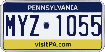 PA license plate MYZ1055