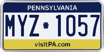 PA license plate MYZ1057