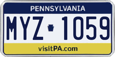 PA license plate MYZ1059