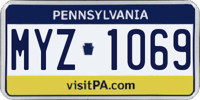 PA license plate MYZ1069
