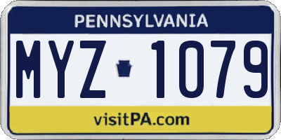 PA license plate MYZ1079