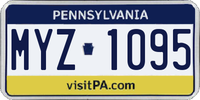 PA license plate MYZ1095