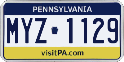 PA license plate MYZ1129