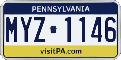PA license plate MYZ1146