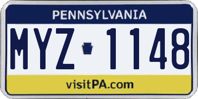 PA license plate MYZ1148