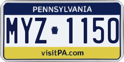 PA license plate MYZ1150