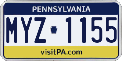 PA license plate MYZ1155