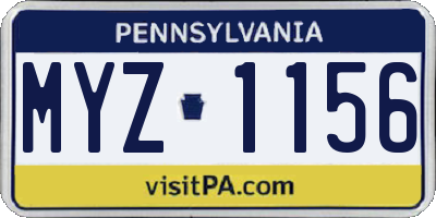 PA license plate MYZ1156