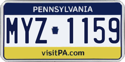 PA license plate MYZ1159