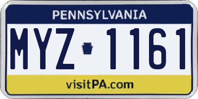 PA license plate MYZ1161