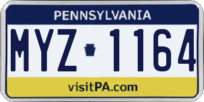 PA license plate MYZ1164