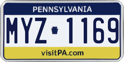 PA license plate MYZ1169