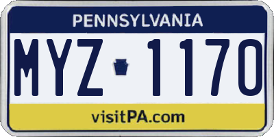 PA license plate MYZ1170