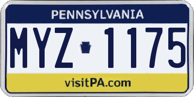 PA license plate MYZ1175