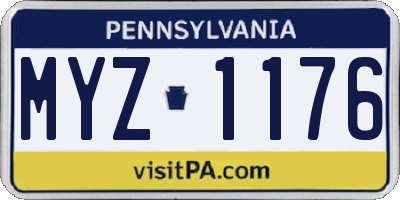 PA license plate MYZ1176