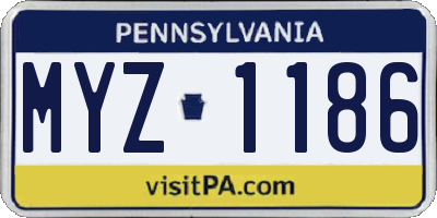 PA license plate MYZ1186