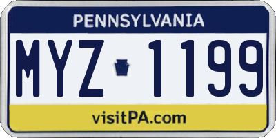 PA license plate MYZ1199