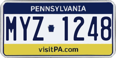 PA license plate MYZ1248