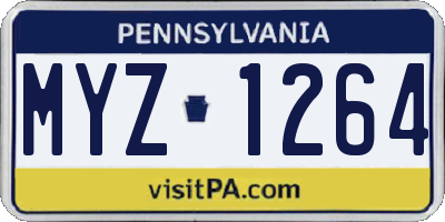PA license plate MYZ1264