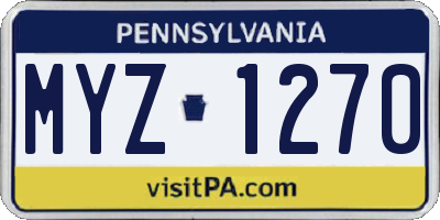 PA license plate MYZ1270