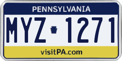 PA license plate MYZ1271