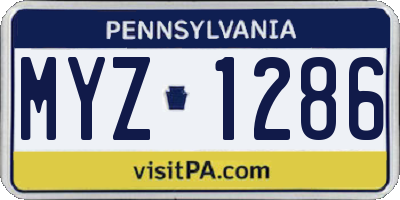 PA license plate MYZ1286