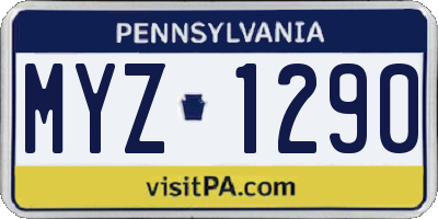 PA license plate MYZ1290