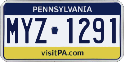 PA license plate MYZ1291