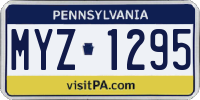 PA license plate MYZ1295