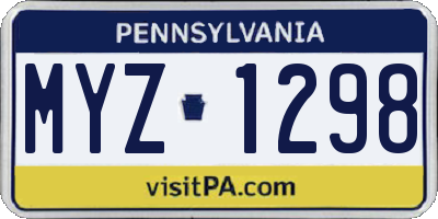 PA license plate MYZ1298
