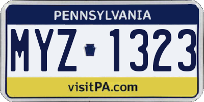 PA license plate MYZ1323