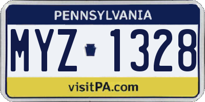 PA license plate MYZ1328