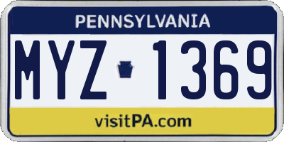 PA license plate MYZ1369