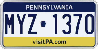 PA license plate MYZ1370