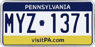 PA license plate MYZ1371