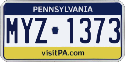 PA license plate MYZ1373