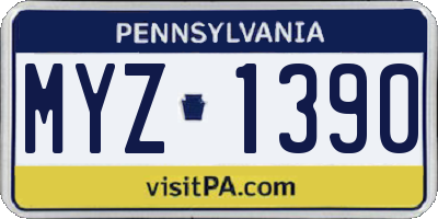 PA license plate MYZ1390